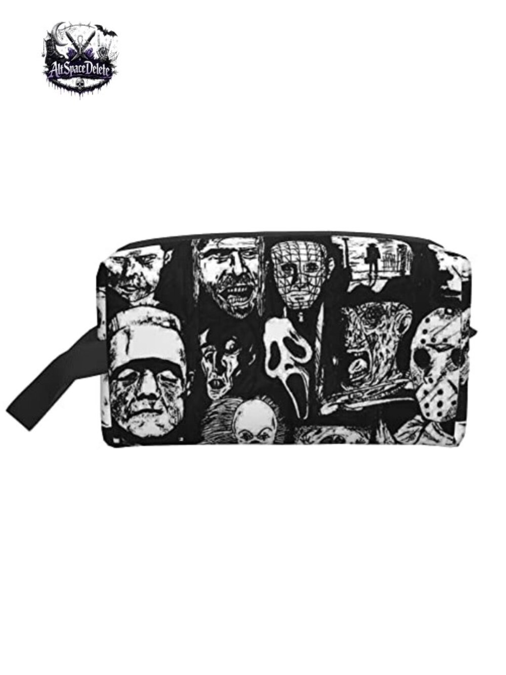 Horror Icons Makeup Cosmetic Bag Travel Toiletry Zipper Pouch